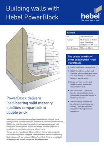 Building load bearing walls with Hebel PowerBlock
