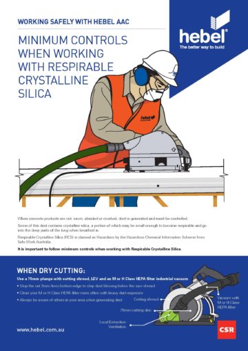 Hebel Safety Guide - cutting & cleaning of Hebel AAC