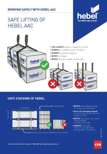 Hebel Safety Guide - Safe lifting of Hebel AAC